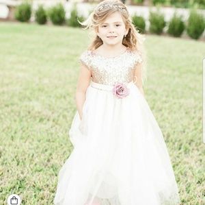 Sequins Girls Dresses in Gold or Silver